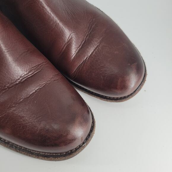 Frye Dark Brown Leather Pull On Phillip Chelsea Ankle Boots 7.5 - Picture 3 of 11